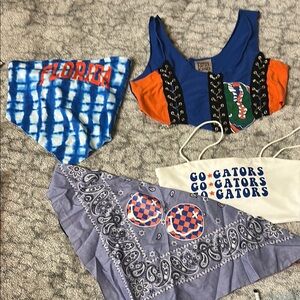 Florida gators game day lot Blue Cropped Top handkerchief banding small